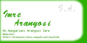 imre aranyosi business card